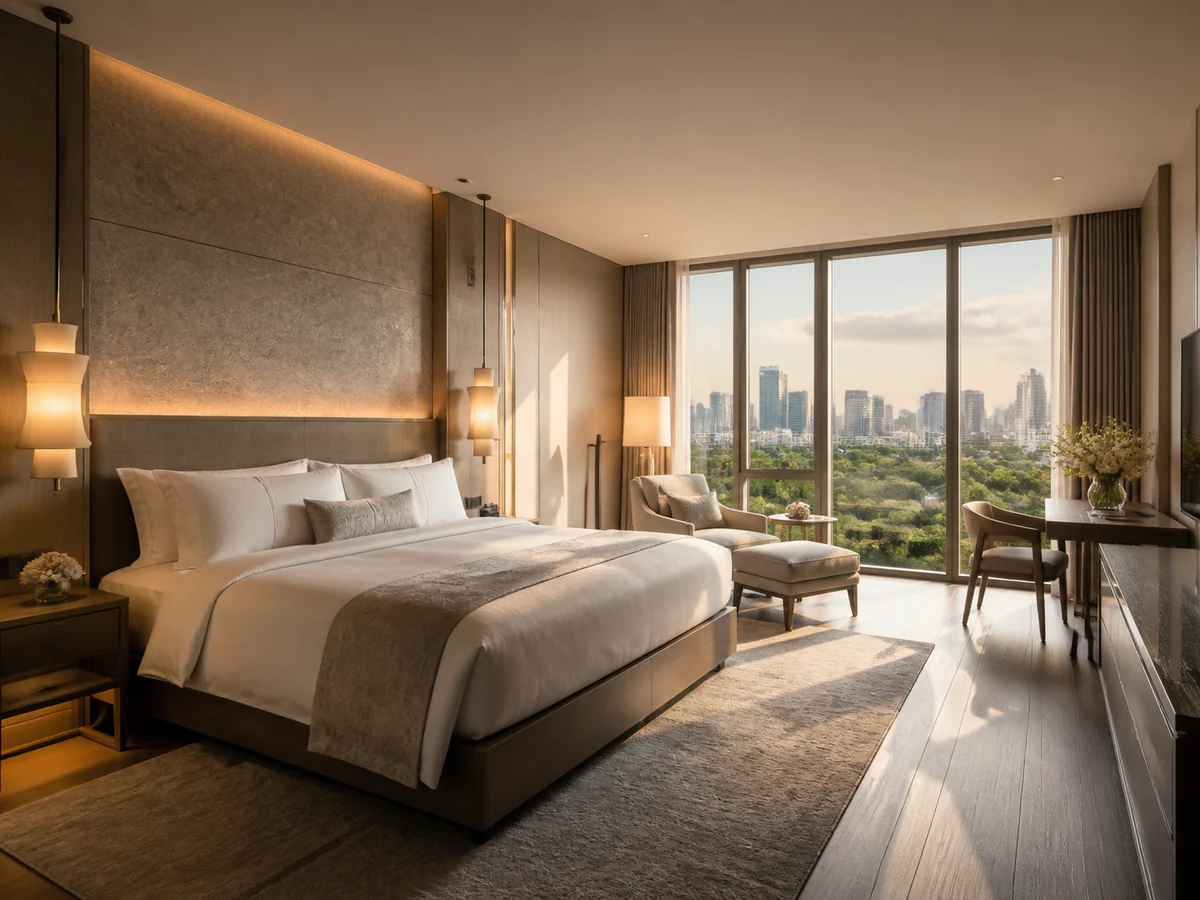Grand King room with work area at Plugoza Grand Hotel Mumbai